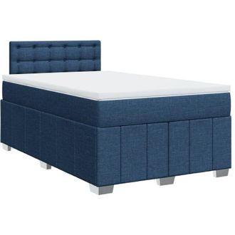 vidaXL Vidaxl - Cama Box Spring Con Colch&oacute;n Tela Azul 120x200 Cm