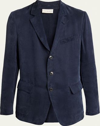 Dries Van Noten Mens Bilbo Cupro Notch Lapel Sport Coat