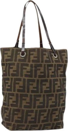 Fendi Pre-owned Canvas Tote Bag - Dames - Vintage Shopper - Bruin - ONE Size - Vintage