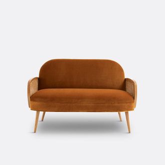 La Redoute Interieurs Zetel in fluweel en vlechtwerk, Buisseau