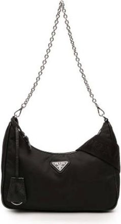 Prada Pre-owned Shoulder Bags, female, Black, Size: ONE SIZE Pre-owned Vintage Nylon Shoulder Bag
