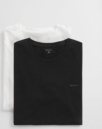 GANT Men 2-Pack Crew Neck T-Shirts (XXXL) BLACK / WHITE
