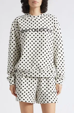Marimekko Leiot Pallo Kioski Logo Sweatshirt in Off White Black at Nordstrom, Size Xx-Small
