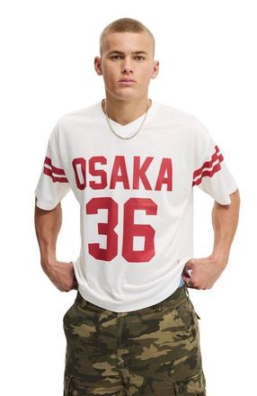 Cotton On Mens Football Jersey in Vintage White Osaka at Nordstrom, Size X-Large