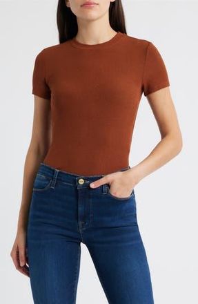Frame Denim Rib Baby Tee in Rust at Nordstrom Rack, Size X-Large
