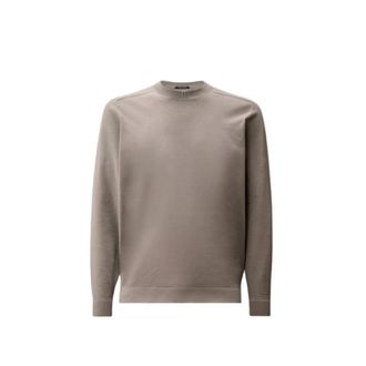 C.P. Company Round-neck Knitwear, male, Gray, Size: M Metropolis Series Cotton Stretch Crewneck Sweater