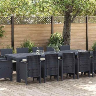 vidaXL Conjunto De Comedor De Jard&iacute;n 13 Pcs Antracita Polyratt&aacute;n Vidaxl
