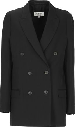 Maison Margiela Wool Double-Breasted Jacket with Peak Lapel and Structured Silhouette