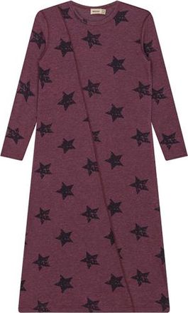 Mocha Distressed Stars Rib Maxi Dress in Burgundy at Nordstrom, Size Xx-Small