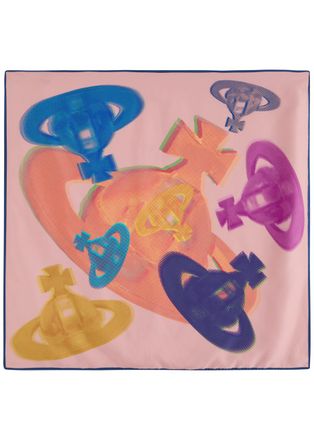 Vivienne Westwood Halftone Orbs Printed Silk-satin Scarf - Pink - One Size