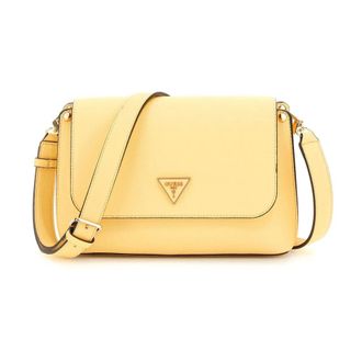 Guess Cross Body Bags, female, Yellow, Size: ONE SIZE Meridian Flap Crossbody Bag