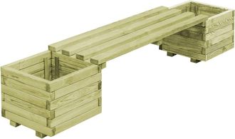 vidaXL Vidaxl - Banco De Jard&iacute;n Con Jardineras De Madera De Pino Impregnada
