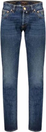 Moorer Mens Straight Leg Jean In Blue