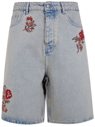Dr&ocirc;le de Monsieur Dusty Brod&eacute; Fleurs Shorts Jeans