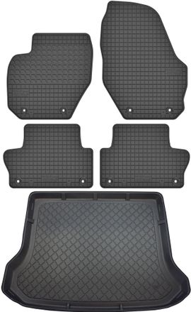 OEM Juego De Alfombrillas De Goma Para Coche Y Alfombrilla Para Maletero Para Volvo Xc60 I Suv (10/2008-06/2017)