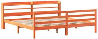 vidaXL Cama Sin Colch&oacute;n Madera Maciza De Pino Marr&oacute;n Cera 180x200 Cm Vidaxl