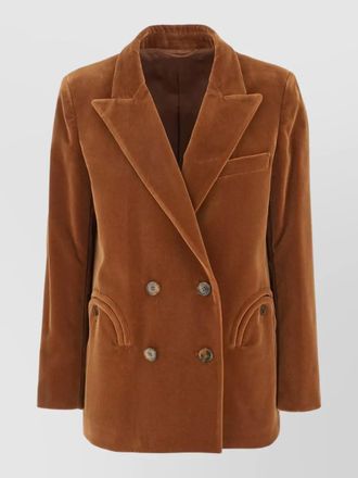 Blaz&eacute; Milano velvet oversized double-breasted blazer