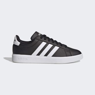 adidas Womens GRAND COURT 2.0 SHOES - Black/White - Size UK 6.5