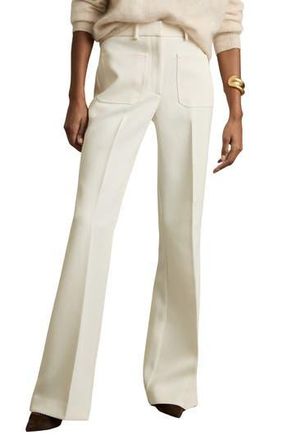 Reiss Priya Flare Pants in Cream at Nordstrom Rack, Size 10 Us / 14 Uk