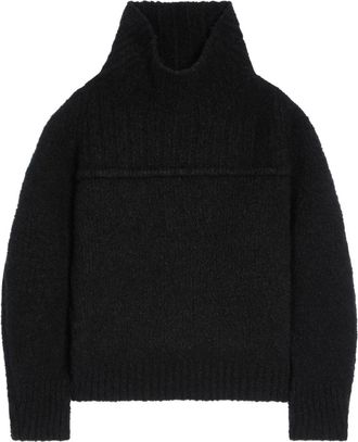 Dries Van Noten Maglione in lana a collo alto - Nero