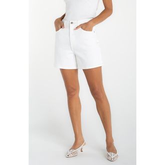 Liverpool L.A. Heritage High Waist Denim Shorts in Bright White at Nordstrom, Size 14