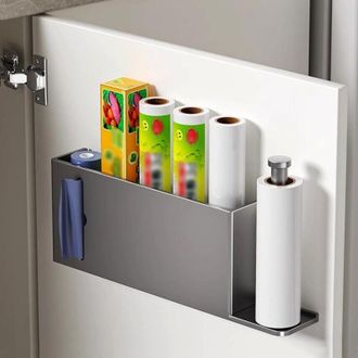 OEM Caja De Almacenamiento Para Puerta De Armario - Estante Adhesivo De Aleaci&oacute;n De Aluminio - Para Cocina Ba&ntilde;o Nevera - 30 X 13 X 5,5 Cm - 1 Unidad