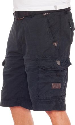 Jetlag Jet Lag Mens Cargo Shorts Take Off 7 Bermuda Shorts with Belt, black, 38W