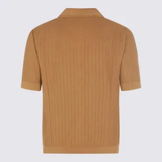 Lardini Ribbed Knit Shirt - Camel