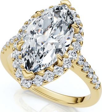 Pompeii3 Certified 2.40Ct Marquise Halo Diamond Engagement Ring 14k Gold or Pt Lab Grown