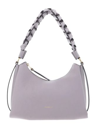 Coccinelle Leather Boheme Grana Double Shoulder Bag Oyster/Pearl mauve