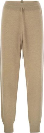 Fabiana Filippi Cashmere Blend Lounge Broek - Dames - Sweatpants - Beige - S - Wol - Broeken