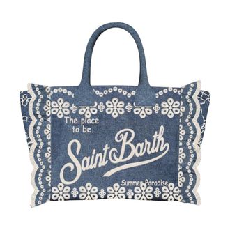 MC2 Saint Barth Tote Bags, female, Blue, Size: ONE SIZE Vanity Tote Bag