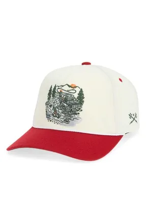 Dark Seas Off Road Snapback Baseball Hat in Off-White/Red at Nordstrom