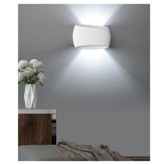 Trade Shop Trade Shop Traesio - Trade Shop - Applique Da Parete Ovale In Gesso Verniciabile Doppia Emissione Luminosa R7s E08