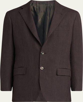 Kiton Mens Cashmere-Blend Plaid Suit