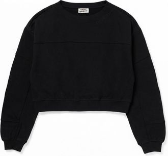 Freddy Felpa Girocollo Comfort Cropped Donna Effetto Delav&eacute;