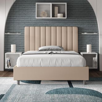 Les Tendances Les Tendances - Letto Una Piazza E Mezza Senza Rete Imbottito 120x210 Similpelle Tortora Agueda
