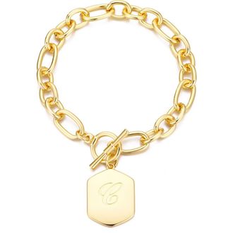 Adornia Monogram Initial Charm Chain Bracelet in Gold-C at Nordstrom Rack