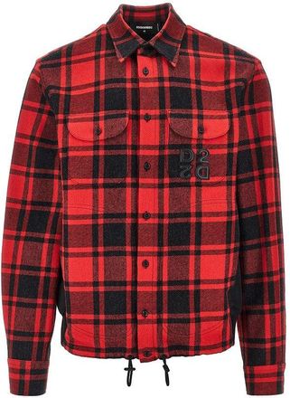 Dsquared2 Nylon and flannel hybrid overshirt Man 48