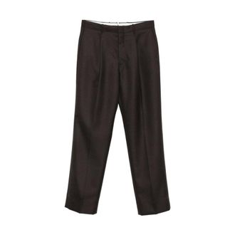 Incotex Pantalones de lana de 4 cabos de corte recto - Trousers - Hombre - Marr&oacute;n - XL