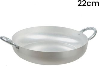 Trade Shop Trade Shop - Panina De Aluminio Con 2 Manijas De Metal De &Oslash;20 A 30 Cm De Utensilio De Cocina - -di&aacute;metro 22cm