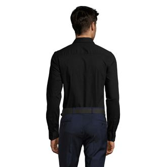 SOLS Heren Blake Stretch Shirt Met Lange Mouwen (Zwart)