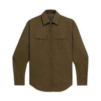 Brooks Brothers Boxy Stretch Katoenen Zak Overhemd - Dames - Overhemden - Groen - XS - Katoen - Overhemden