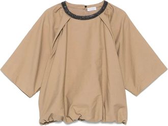 Brunello Cucinelli Monili blouse met kettingdetail - Beige