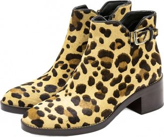 Cole Haan Womens Harrington Grand Slouch Bootie Ankle Boots In Ocelot Print Hair Calf