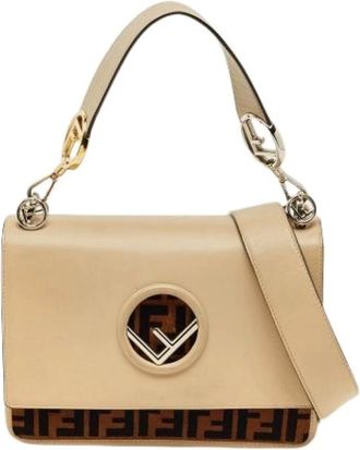 Fendi Pre-owned Cross Body Bags, female, Beige, Size: ONE SIZE Pre-owned Vintage Leather Cross Body Bag