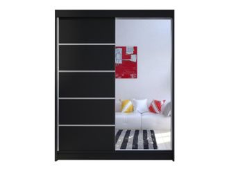 Mirjan24 Mobilier1 - Armario Closico 143, Negro, 200x150x58cm, Puertas De Armario: Correderas, N&uacute;mero De Estantes: 0