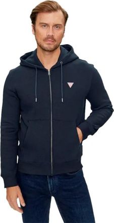 Guess Moderne Driehoekige Sweater - Heren - Vesten met rits - Blauw - M - Katoen - Hoodies & sweatvesten