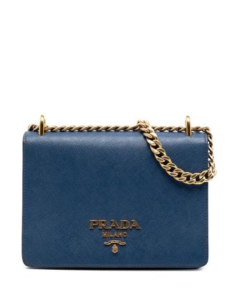 Prada 2000-2025 Saffiano Lux Chain crossbody bag - Blue