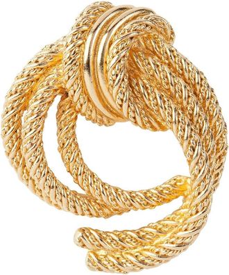 Dior 1980s twist-detailing brooch - women - 22kt Gold Plated Brass - One Size